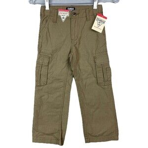 OshKosh B'gosh Boys 5 Cargo Pants Brown EZ Waist Everyday Play School Durable
